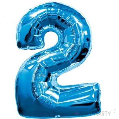 balon foliowy cyfra 2 niebieski amscan 34 dgt