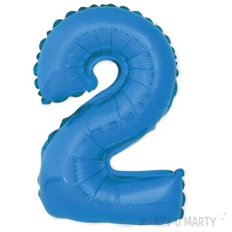 balon foliowy cyfra 2 niebieski godan 14 dgt
