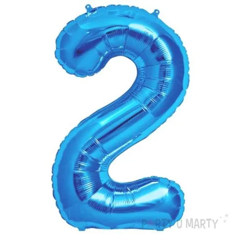 balon foliowy cyfra 2 niebieski oem 38 dgt