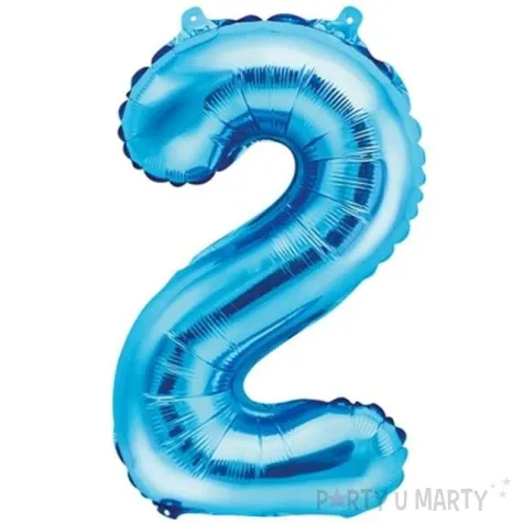 balon foliowy cyfra 2 niebieski partydeco 14 dgt