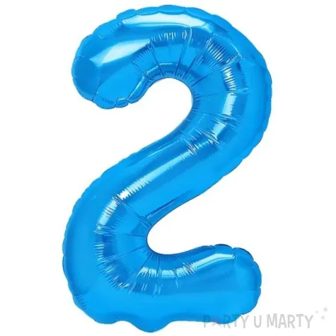 balon foliowy cyfra 2 niebieski partypal 16 dgt
