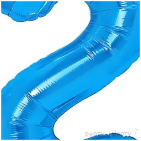 balon foliowy cyfra 2 niebieski partypal 16 dgt