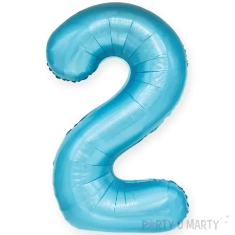 balon foliowy cyfra 2 niebieski partypal 39 dgt