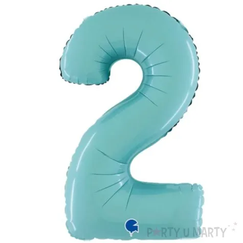 balon foliowy cyfra 2 niebieski pastel grabo 26 dgt