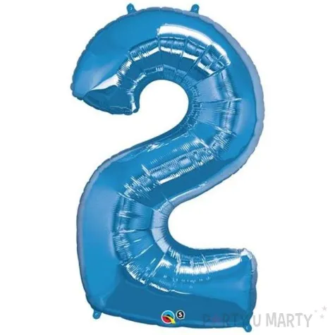 balon foliowy cyfra 2 niebieski qualatex 43 dgt