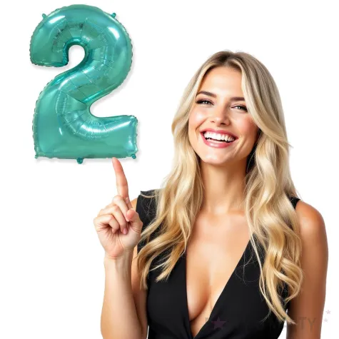 balon foliowy cyfra 2 niebieski tiffany flexmetal 34 dgt