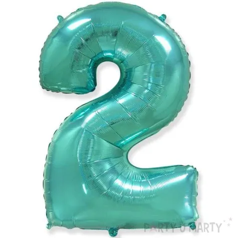 balon foliowy cyfra 2 niebieski tiffany flexmetal 34 dgt