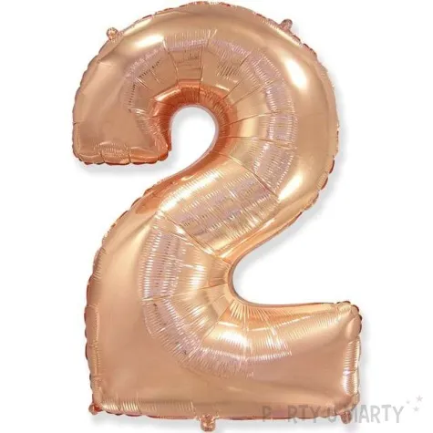 balon foliowy cyfra 2 rozowe zloto flexmetal 34 dgt