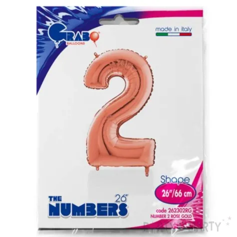 balon foliowy cyfra 2 rozowe zloto grabo 26 dgt