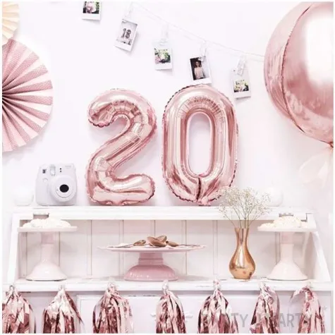 balon foliowy cyfra 2 rozowe zloto partydeco 14 dgt