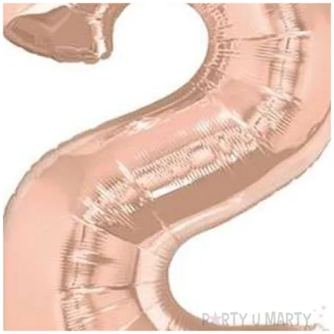balon foliowy cyfra 2 rozowe zloto qualatex 34 dgt