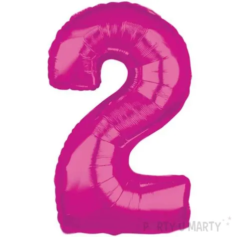 balon foliowy cyfra 2 rozowy amscan 26 dgt