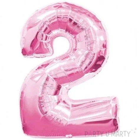 balon foliowy cyfra 2 rozowy amscan 34 dgt