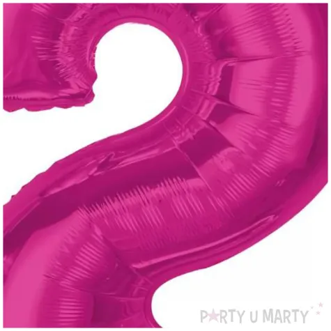 balon foliowy cyfra 2 rozowy ciemny godan 36 dgt