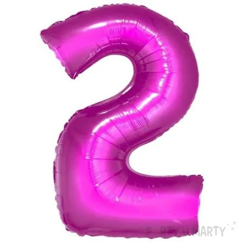 balon foliowy cyfra 2 rozowy godan 34 dgt