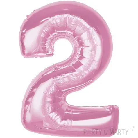 balon foliowy cyfra 2 rozowy jasny godan 36 dgt