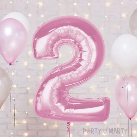 balon foliowy cyfra 2 rozowy jasny godan 36 dgt