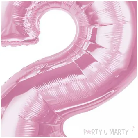 balon foliowy cyfra 2 rozowy jasny godan 36 dgt