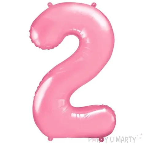balon foliowy cyfra 2 rozowy partydeco 34 dgt