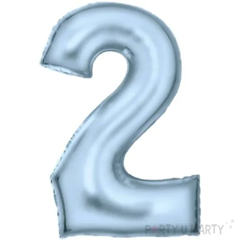 balon foliowy cyfra 2 satynowy niebieski amscan 34 dgt