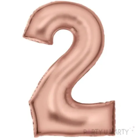 balon foliowy cyfra 2 satynowy rozowe zloto amscan 34 dgt