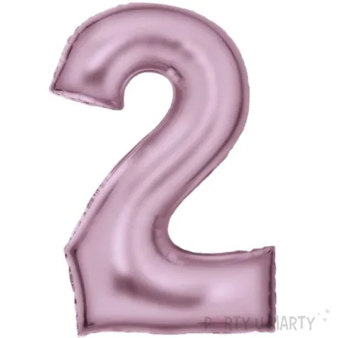 balon foliowy cyfra 2 satynowy rozowy amscan 34 dgt