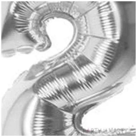 balon foliowy cyfra 2 srebrny boland 14 dgt