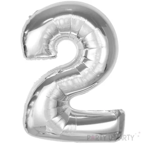balon foliowy cyfra 2 srebrny godan 36 dgt