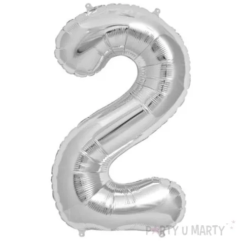 balon foliowy cyfra 2 srebrny northstar balloons 34 dgt