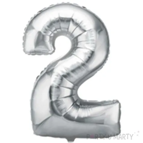 balon foliowy cyfra 2 srebrny oem 16 dgt
