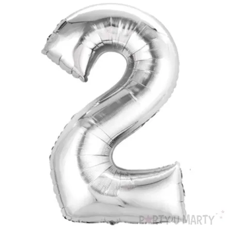 balon foliowy cyfra 2 srebrny oem 44 dgt