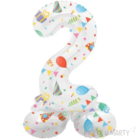 balon foliowy cyfra 2 stojaca party folat 17 dgt