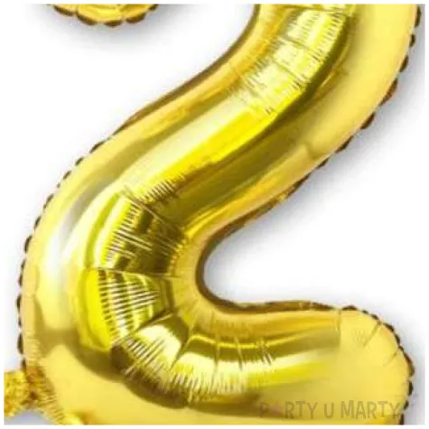 balon foliowy cyfra 2 stojaca zlota dekoracjepolska 30 dgt