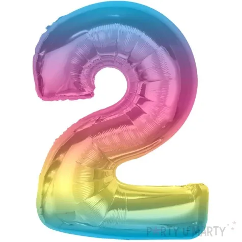 balon foliowy cyfra 2 teczowy godan 36 dgt