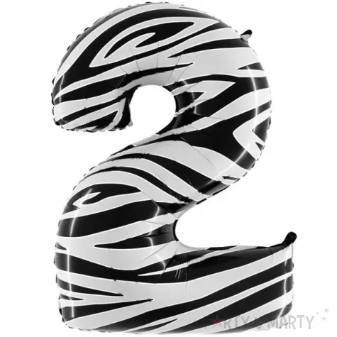 balon foliowy cyfra 2 zebra grabo 40 dgt