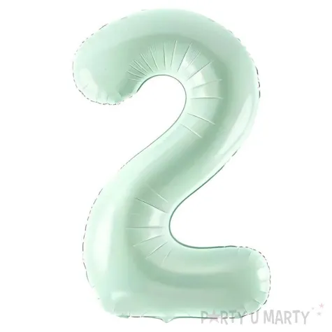 balon foliowy cyfra 2 zielony partydeco 34 dgt