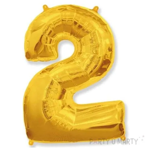 balon foliowy cyfra 2 zloty flexmetal 34 dgt