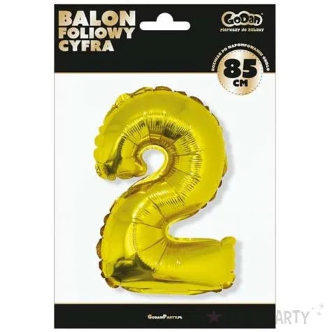 balon foliowy cyfra 2 zloty godan 34 dgt