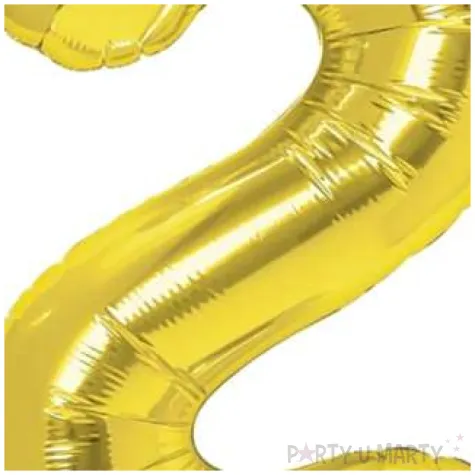 balon foliowy cyfra 2 zloty partypal 16 dgt