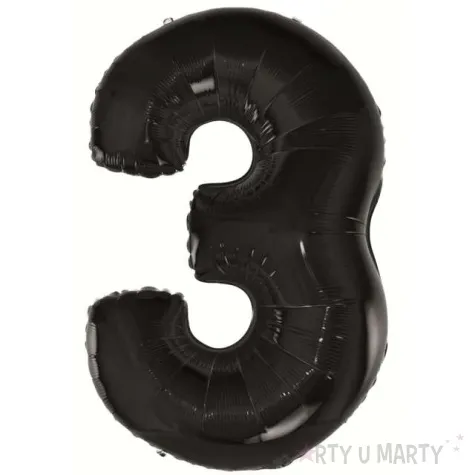 balon foliowy cyfra 3 beauty and charm czarny godan 36 dgt
