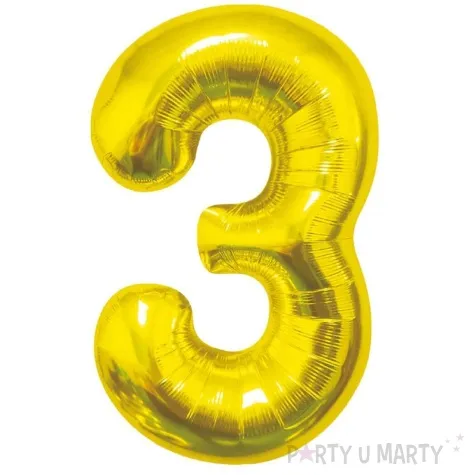 balon foliowy cyfra 3 beauty and charm zloty godan 33 dgt