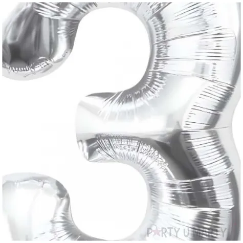 balon foliowy cyfra 3 beauty charm srebrny godan 33 dgt