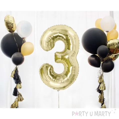balon foliowy cyfra 3 beauty charm zloty jasny godan 33 dgt