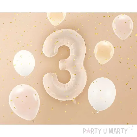 balon foliowy cyfra 3 bezowy ciemny partydeco 34 dgt