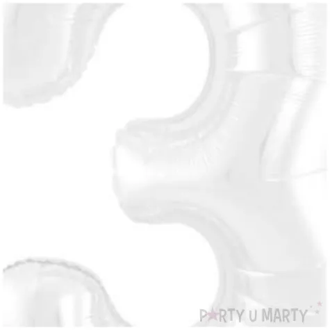 balon foliowy cyfra 3 bialy jix 40 dgt