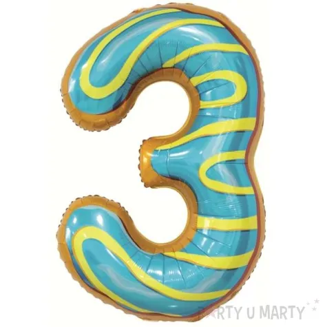 balon foliowy cyfra 3 ciasteczko godan 31 dgt