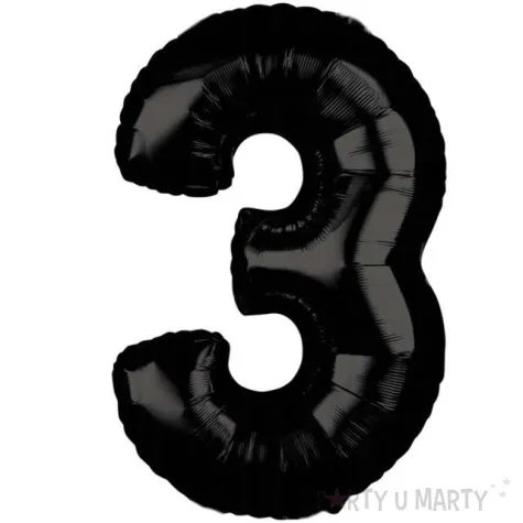 balon foliowy cyfra 3 czarny amscan 26 dgt