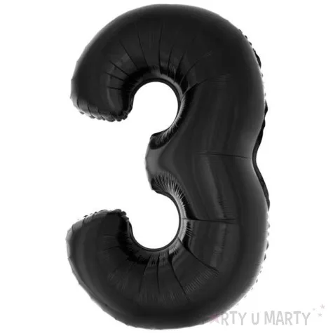 balon foliowy cyfra 3 czarny funny fashion 40 dgt