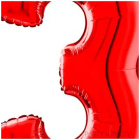 balon foliowy cyfra 3 czerwony grabo 26 dgt