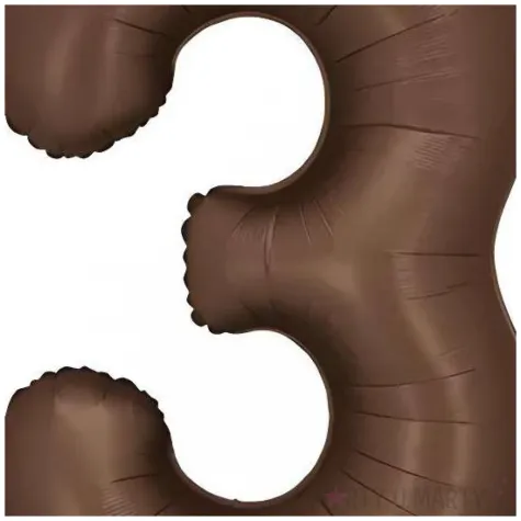 balon foliowy cyfra 3 dekoracja na urodziny brazowy matowy 34 dgt